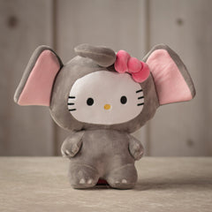 hello kitty in a elephant costume wearing a pink bow