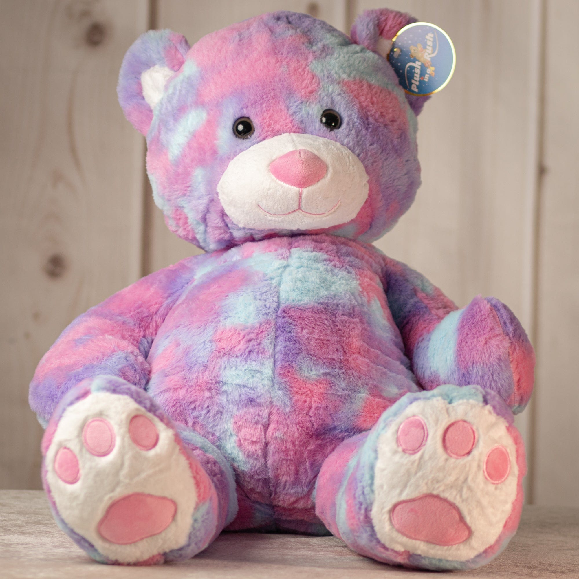 37" Big Tie-Dye Rainbow Bear