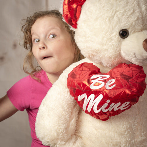 42" 'Be Mine' Cream Hug Bear