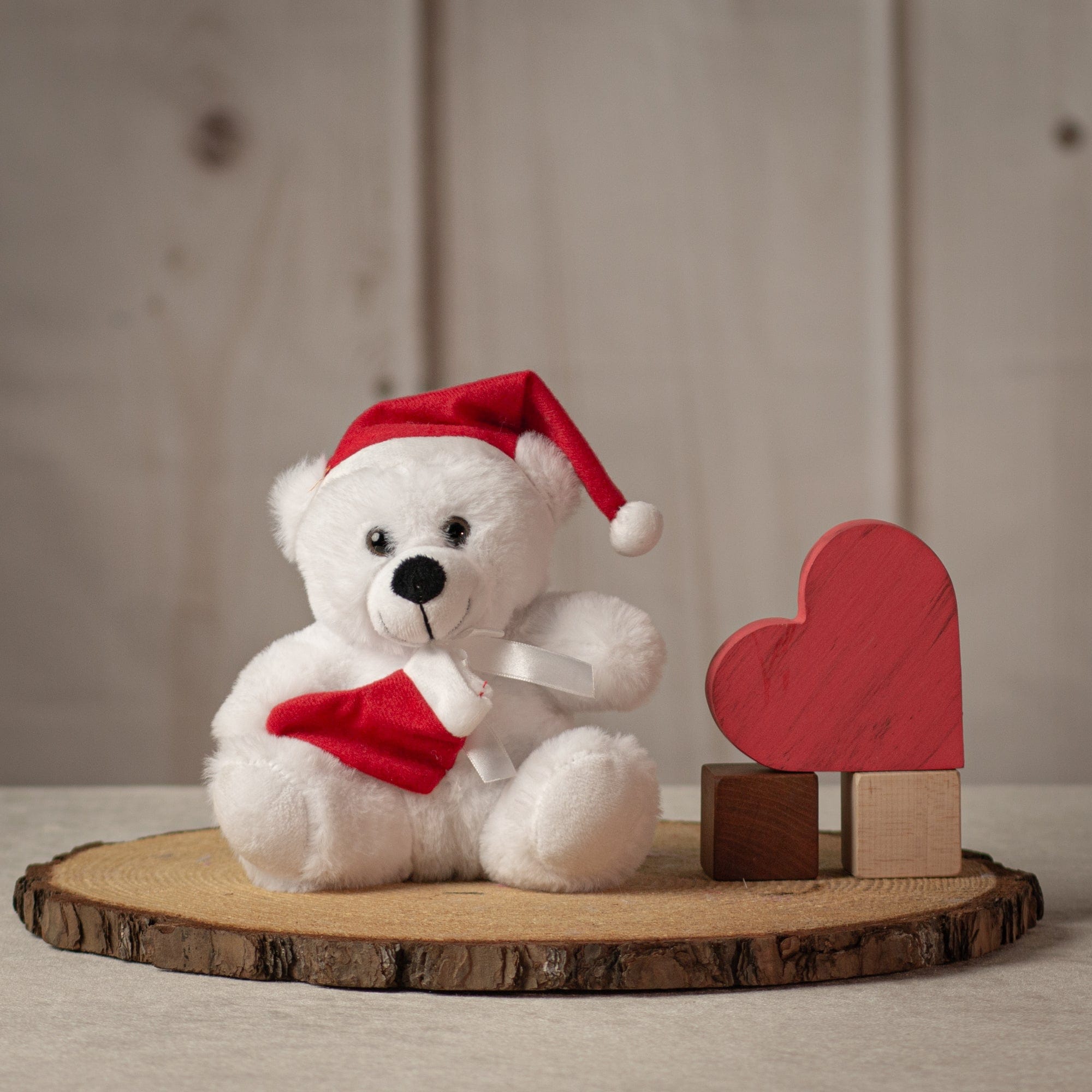 6" Christmas Winter White Colorama Bear