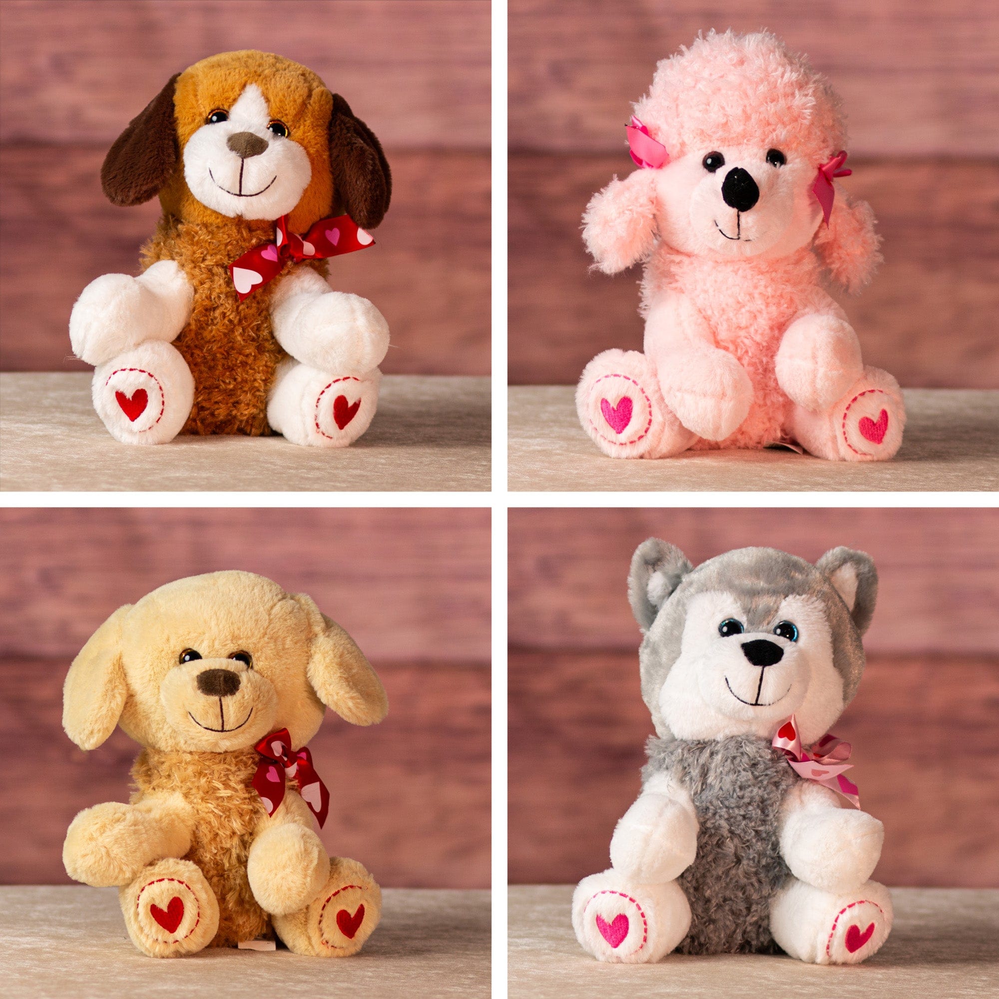 10 in stuffed puppy set 