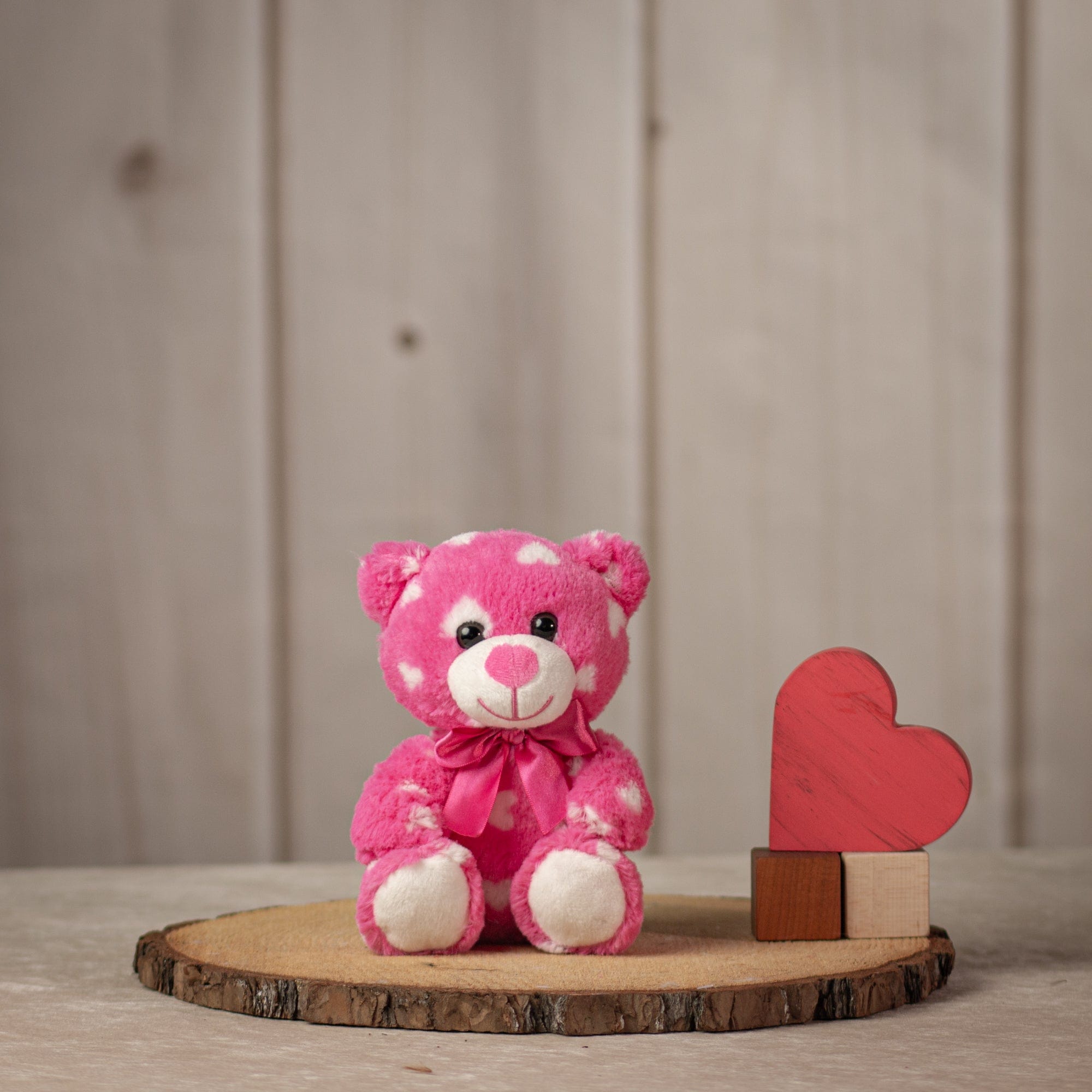 7.5" Heart Print Bear Trio