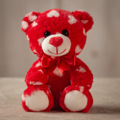 7.5" Heart Print Bear Trio