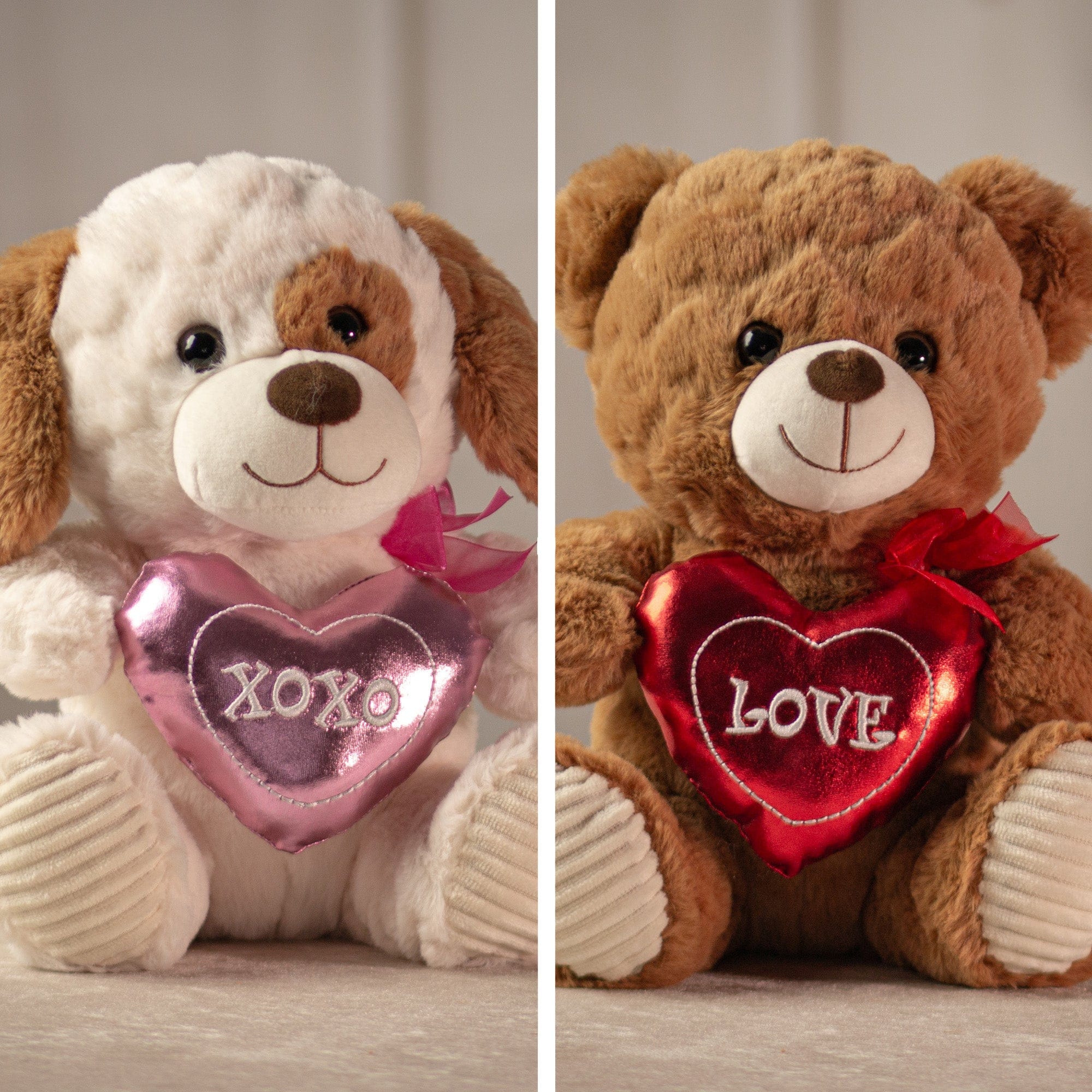 10" Paws and Hugs Valentine Duo