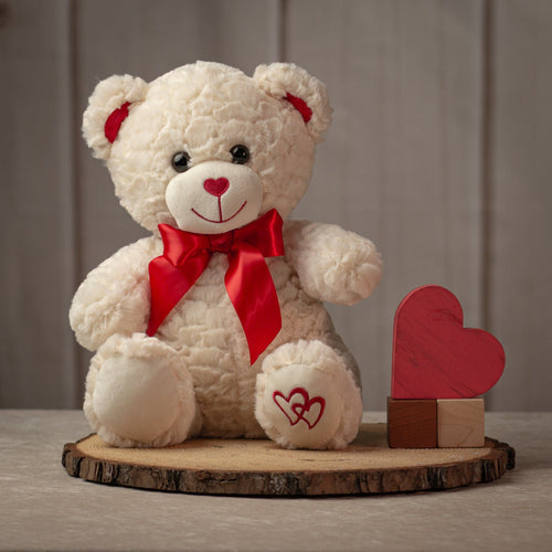 12" Heart Print Valentine Bear