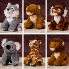 6.5 in stuffed small furry wild animal set 