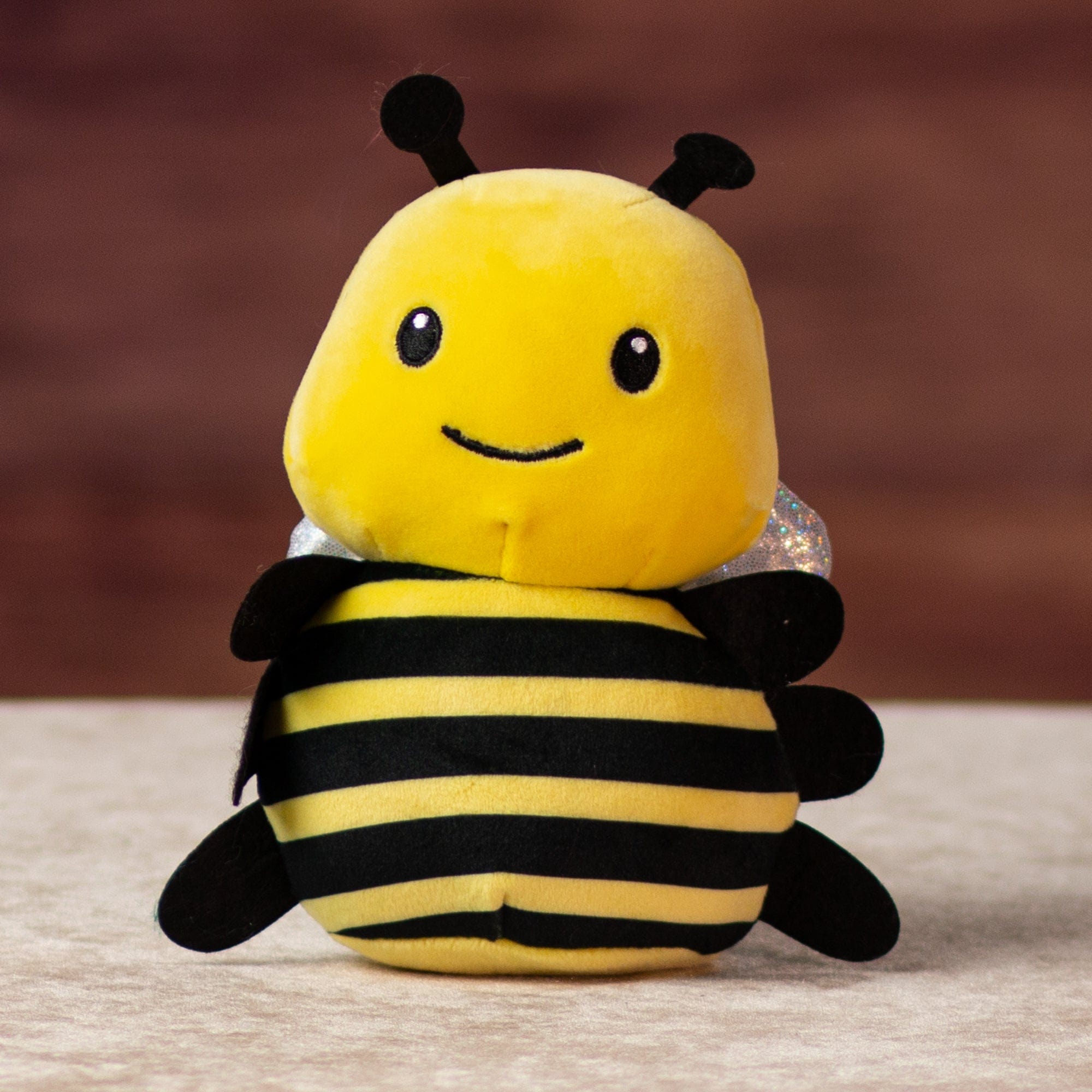 6 in stuffed yellow and black bumble bee