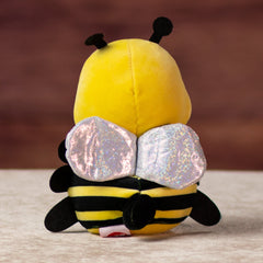 6 in stuffed bumble bee with silver metalic wings