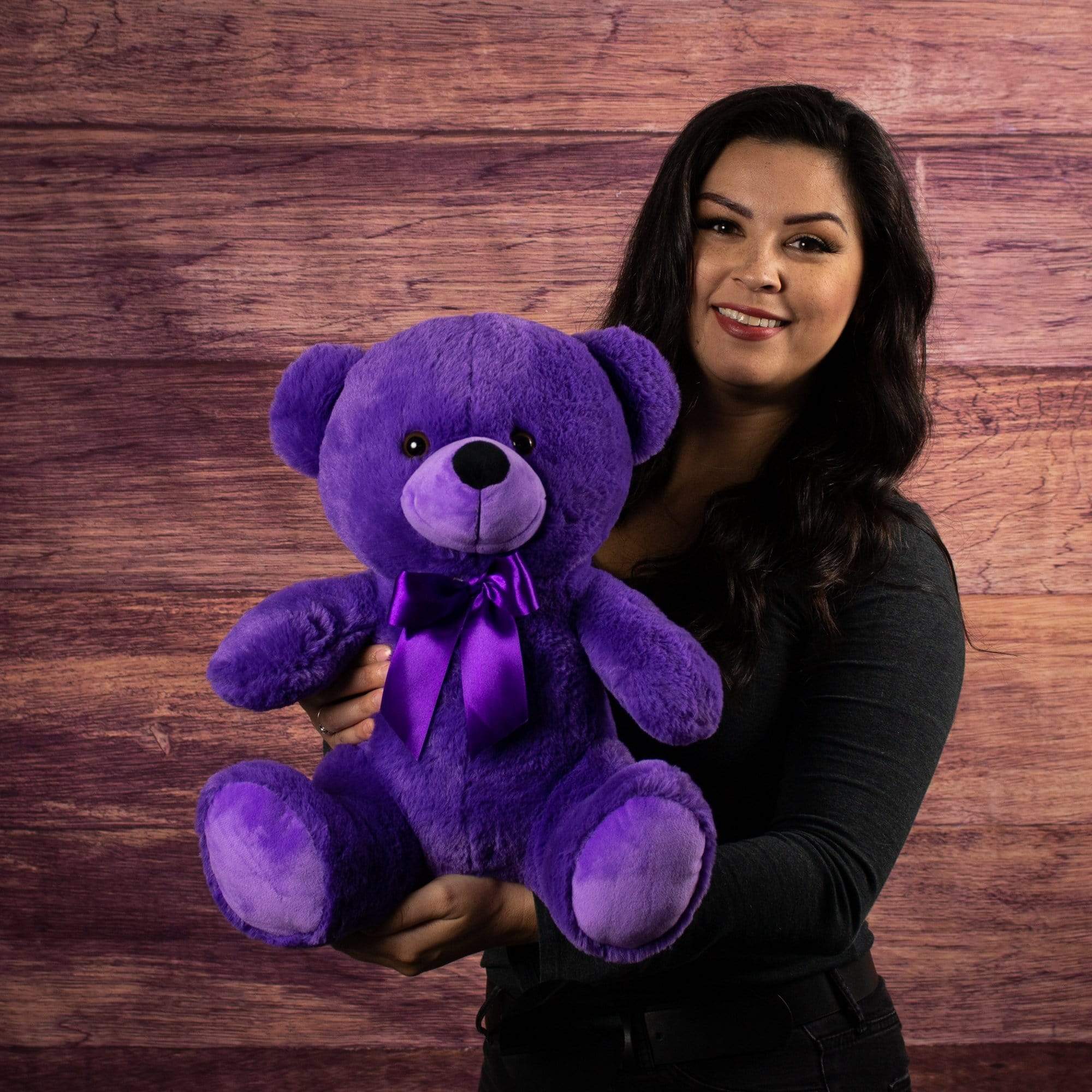 Huge purple teddy bear on sale