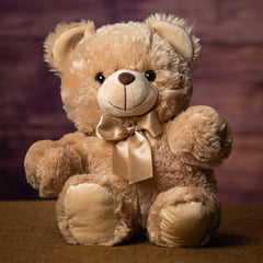 A beige bear that is 18 inches tall while standing