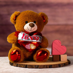 14 in brown big valentines bear with shiny love heart