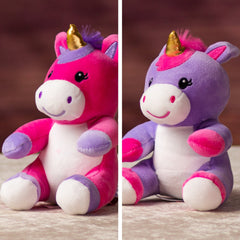 6 in stuffed pink and purple unicorn