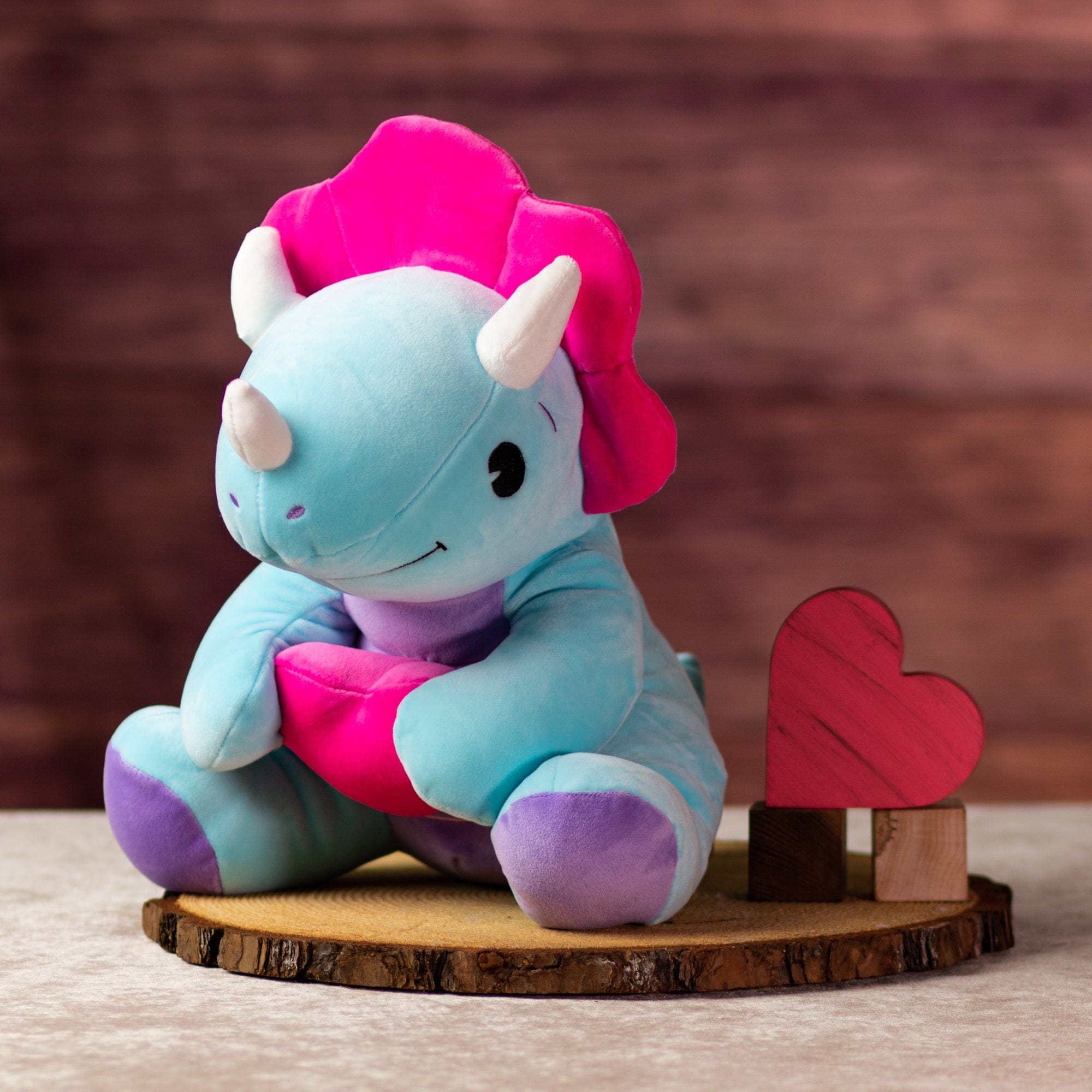 12 in stuffed blue valentines dinosaur