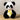 A black and white panda that is 10 inches tall while sitting wearing a yellow bow