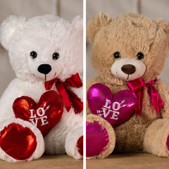 20" Cupid Heart Bear Duo